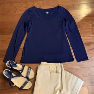 LOFT NWOT Long Sleeve Tee SzL Blue/Purple Color